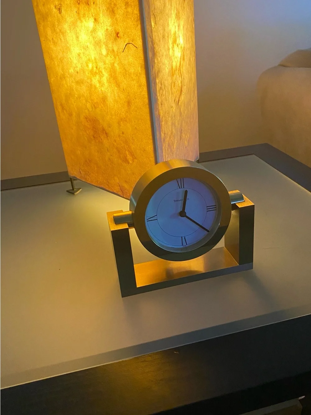 Vintage 1989 Tiffany & Co. Solid Brass Desk Clock - Gorgeous Patina. A Treasure.